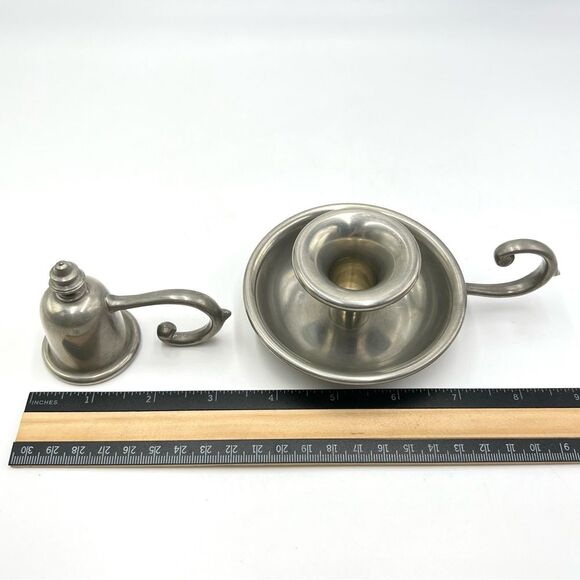 Vintage Conn House Pewter Candle Holder and Pewter Candle Snuffer - Picture 9 of 11